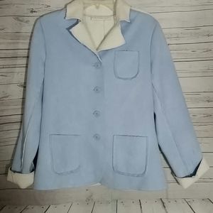 FIRST ISSUE Faux Sherpa & Suede Jacket Women's M